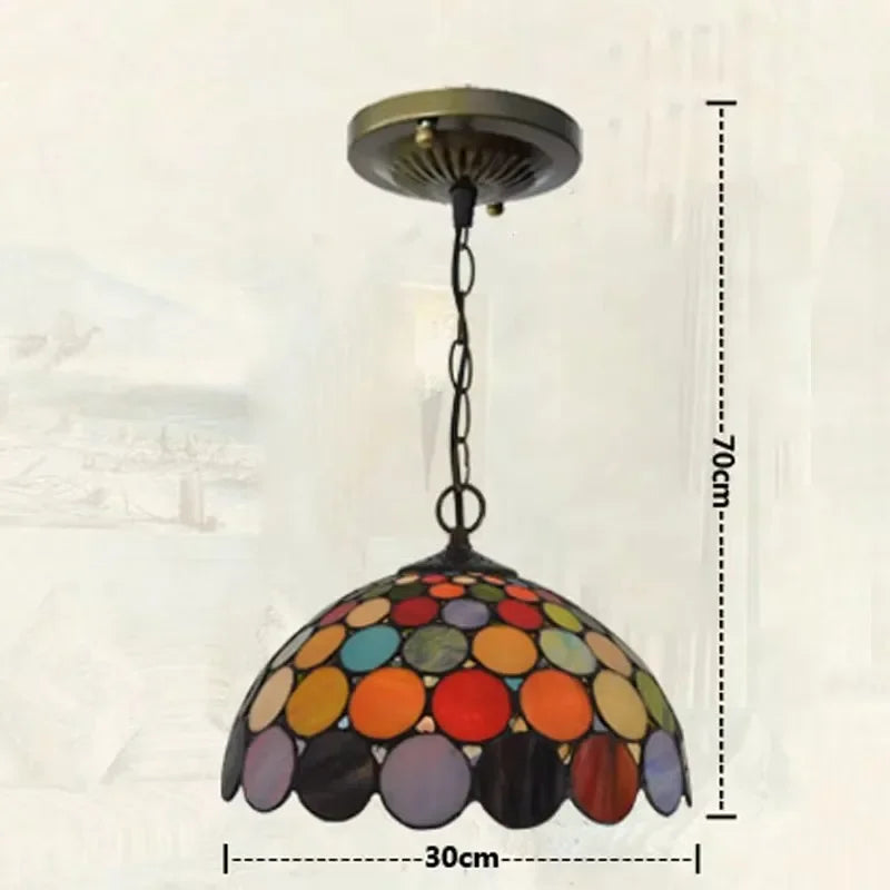 Colette Tiffany bunte Glas-Pendelleuchte mediterran