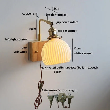 Amélie Vintage Ceramic Flower Wall Light
