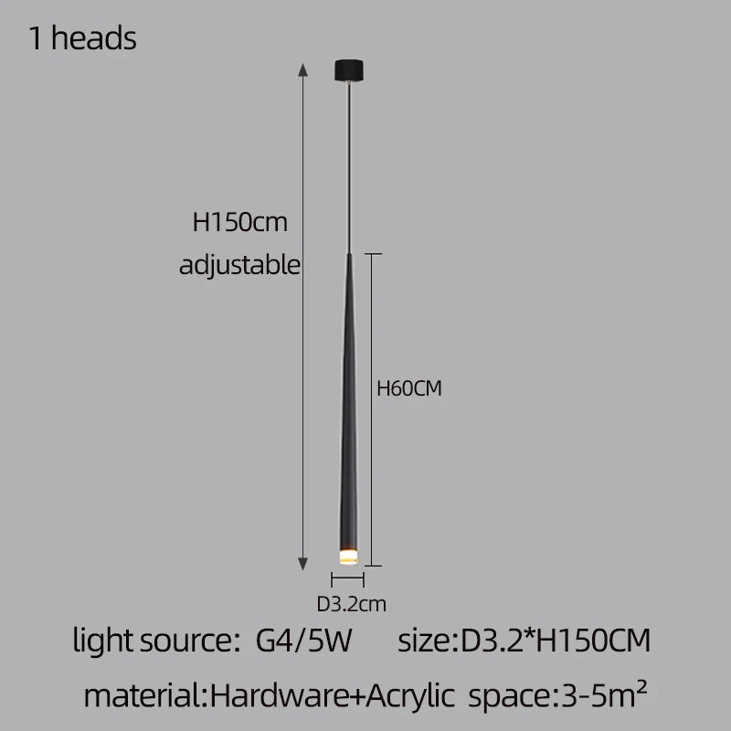 Camille Modern Cone LED Staircase Pendant Chandelier