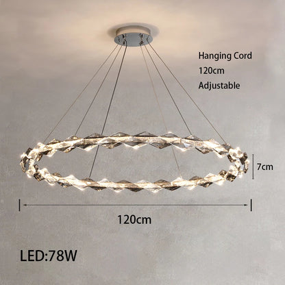 Élodie 2025 Moderner Ring Kristall LED Dimmbare Deckenleuchte Silber Dekor Lampe