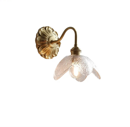 Isabelle Glasblume Messing Wandleuchte