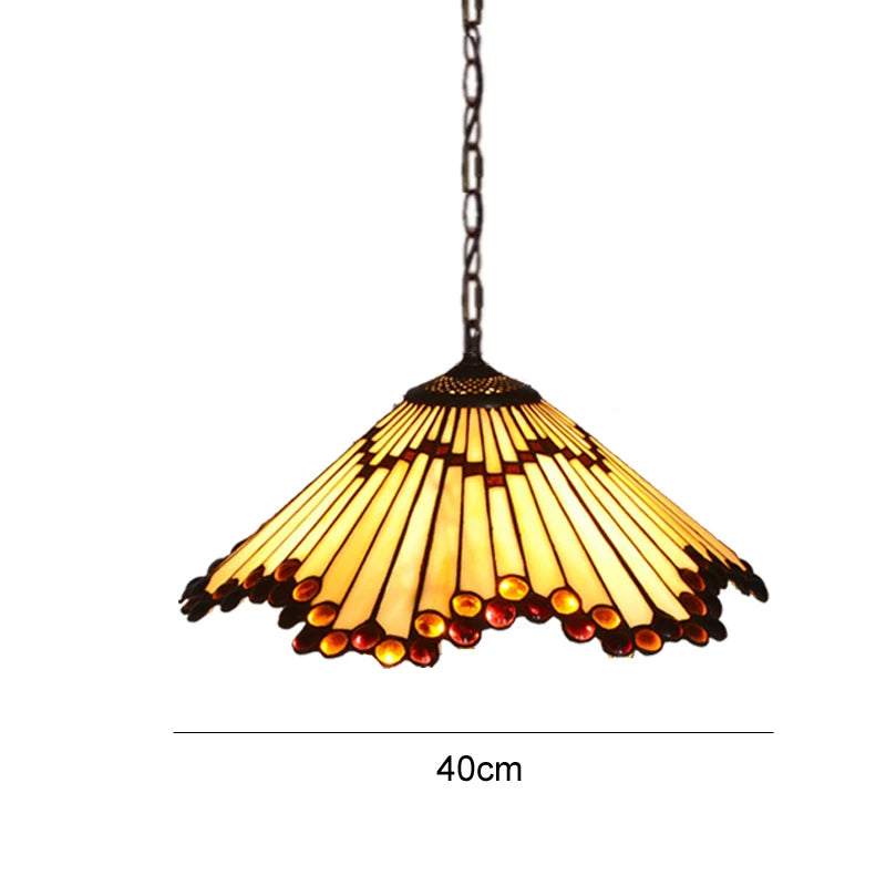 Colette Tiffany bunte Glas-Pendelleuchte mediterran