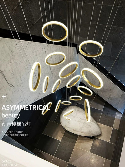 Geneviève Duplex Loft Staircase Pendant Chandelier