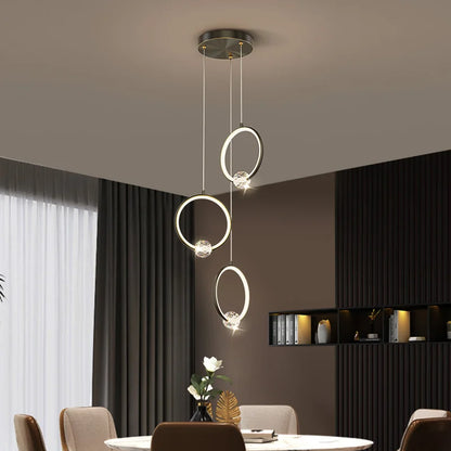 Margaux Kupfer-Kristall-Ring-Pendelleuchte