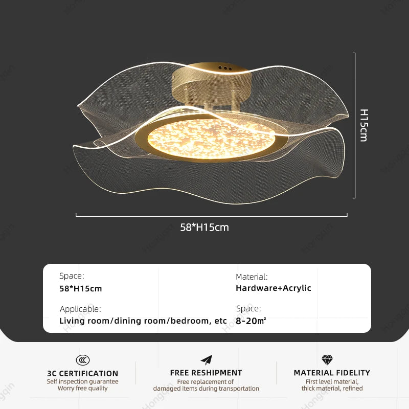 Amélie Gold Luxe LED Ceiling Chandelier Light