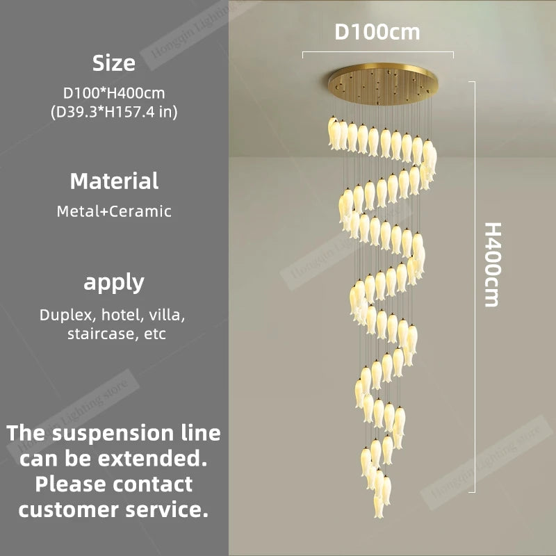 Amélie Minimalist Ceramic Staircase Pendant Light