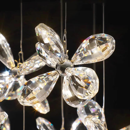 Modern Luxury Flower Crystal LED Pendant Light for Home and Restaurant