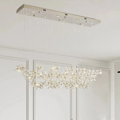 Modern Luxury Flower Crystal LED Pendant Light for Home and Restaurant