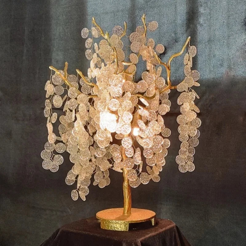 Aurélien Kristallbaumast Goldene LED-Stehleuchte