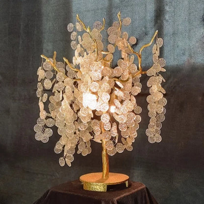 Aurélien Kristallbaumast Goldene LED-Stehleuchte
