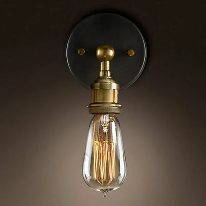 Élise Industrielle Retro E27 Wandleuchte Schwarz Gold Loft Wandlampe
