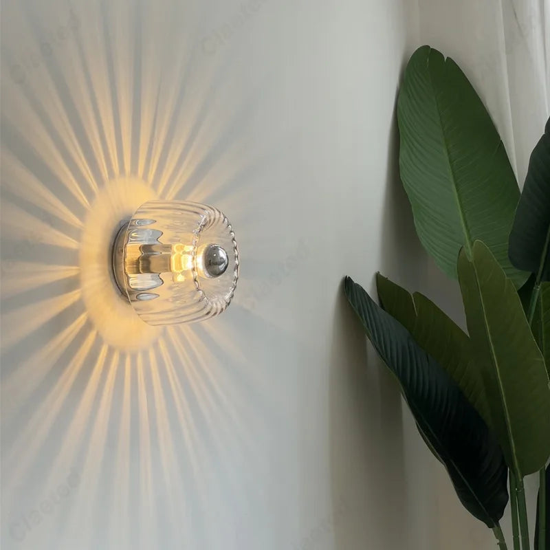 Lucie Retro Glas Wandleuchte