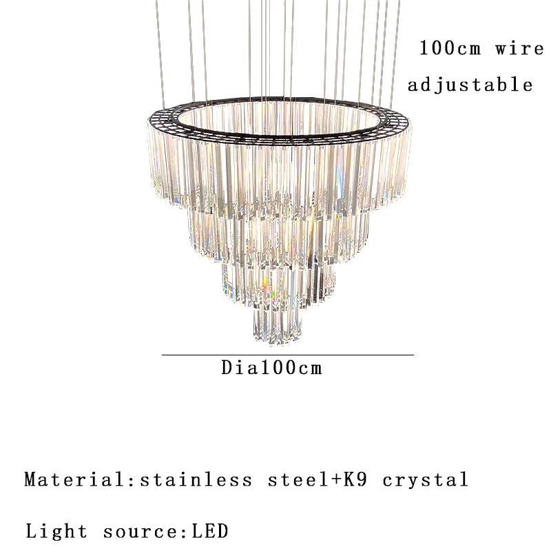 Élise italienische Luxus-Rund-Pendelleuchte Kristall-Deckenlampe