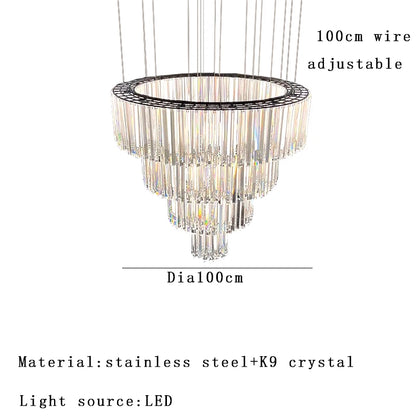 Élise italienische Luxus-Rund-Pendelleuchte Kristall-Deckenlampe