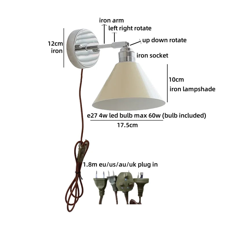 Camille Moderne Glas Eisen LED Wandleuchte Drehbares Design