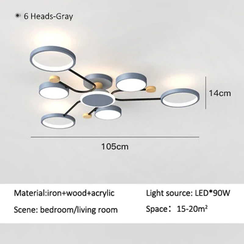 Céline Moderne Multi-Licht LED-Deckenleuchte