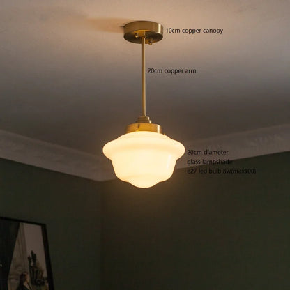 Élodie Glass Pendant Light with Copper Finish