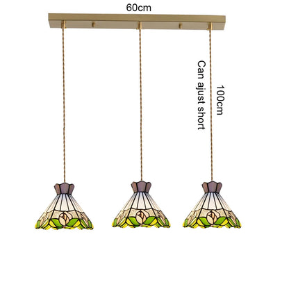 Camille Retro Buntglas-Pendelleuchte E27