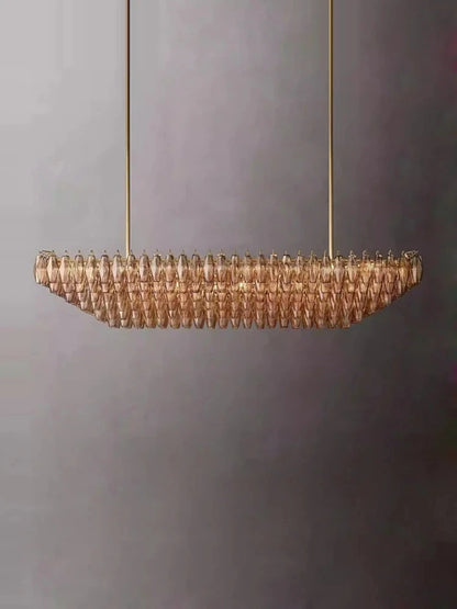 Retro Champagner Pendelleuchte für große Wohnzimmerbeleuchtung