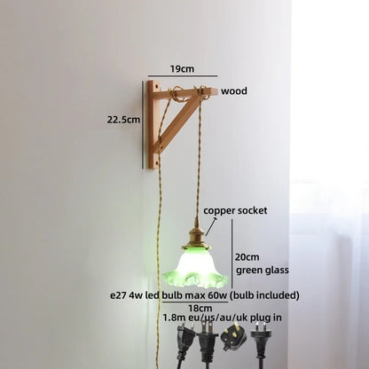 Élodie Nordische Keramik Holz LED Wandleuchte E27 Stecker
