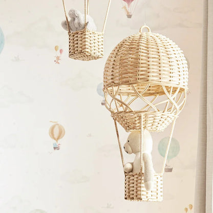 ÉLise Rattan Hot Air Balloon Hanging Kids Decor