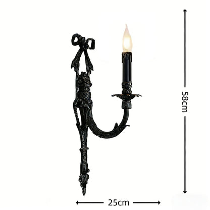 Camille Retro französische Messing-Kristall-LED-Wandleuchte Schlafzimmer-Akzent