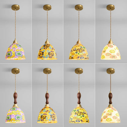 Isabelle Shell Glass Pendant Light Art Deco Bedside Lamp