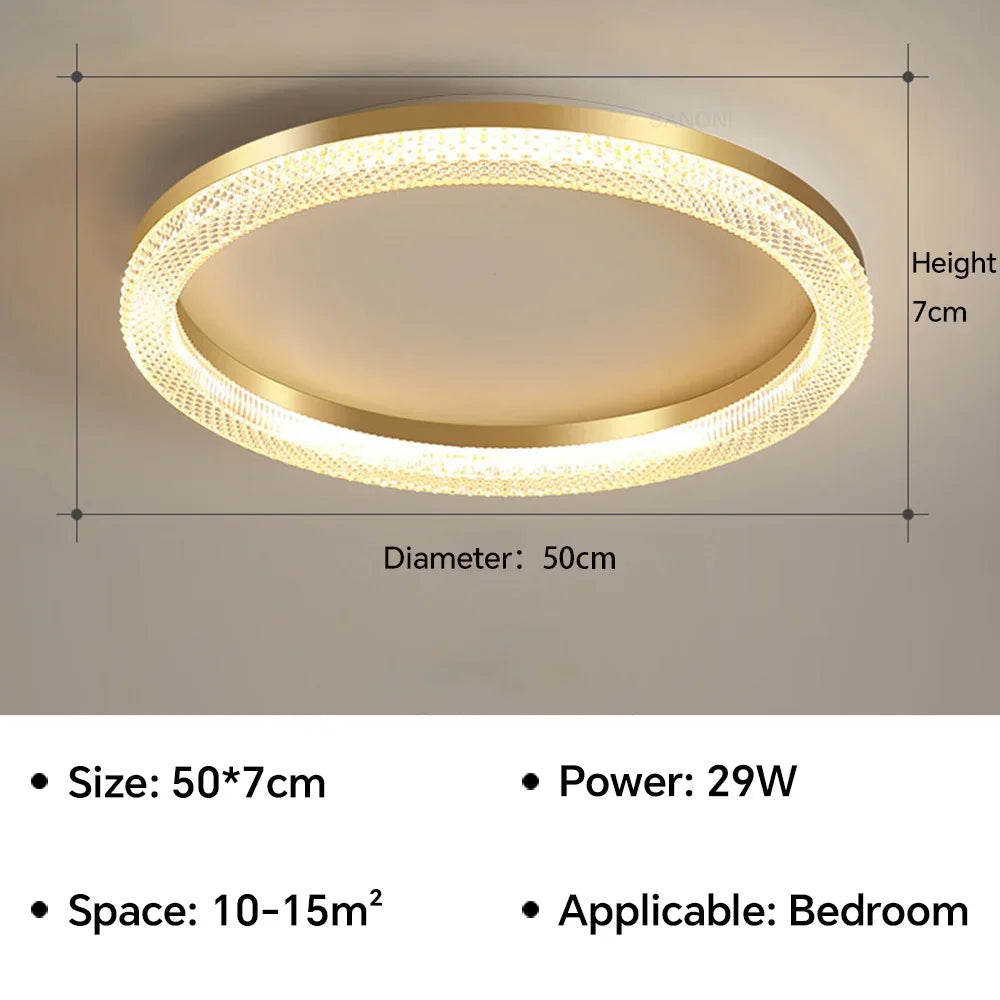 Camille Modern LED Gold Ceiling Lamp Living Room Bedroom Light