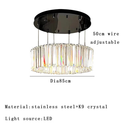 Élise italienische Luxus-Rund-Pendelleuchte Kristall-Deckenlampe