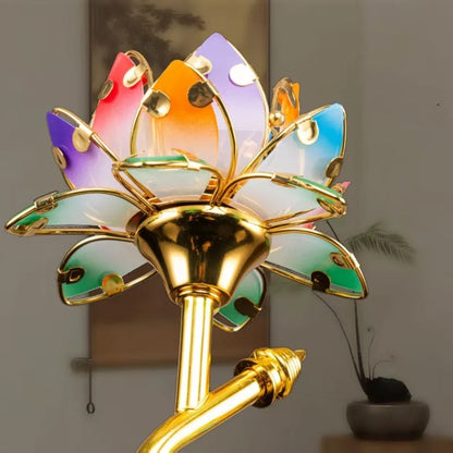 Camille Lotus Farbwechselnde LED-Seiden-Tischleuchte E27