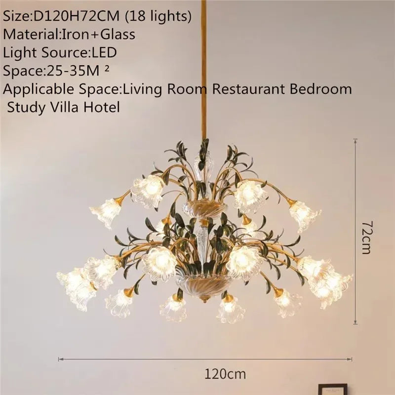 Französische Retro-Kristall-Pendelleuchte für Wohnzimmer und Restaurant