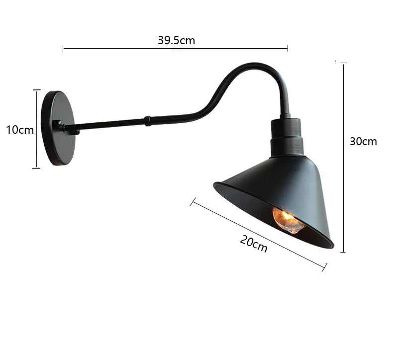 Sophie Industrielle verstellbare Außenwandleuchte E27 Vintage Wandlampe