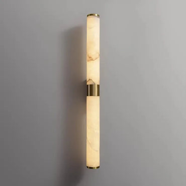 Camille Wandleuchte aus spanischem Marmor, Gold und Kupfer mit zylindrischem Schirm