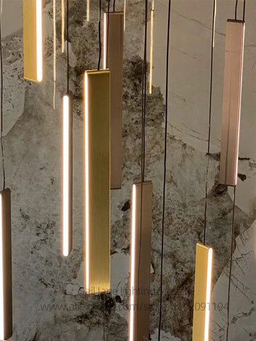 Élise Nordic Square LED Treppenhaus Pendelleuchte Kronleuchter