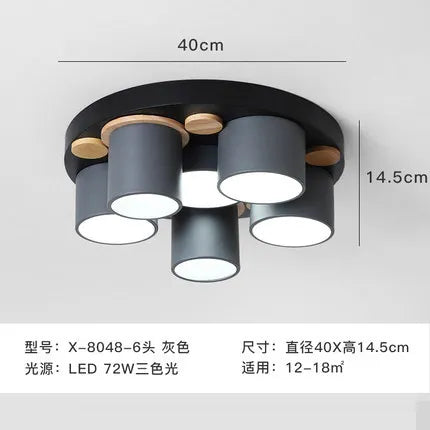 Émilie Nordic Wood Accent LED Ceiling Light