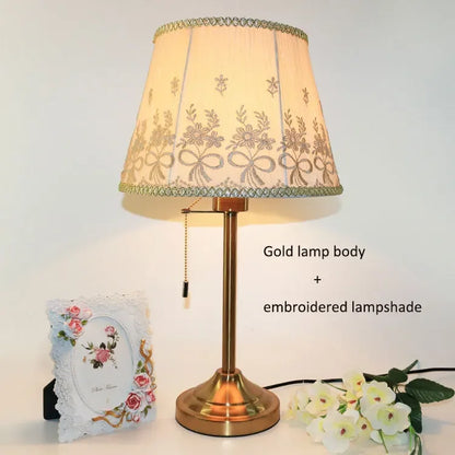 Sophie American Metal Fabric Bedside Table Lamp E27 Reading Light