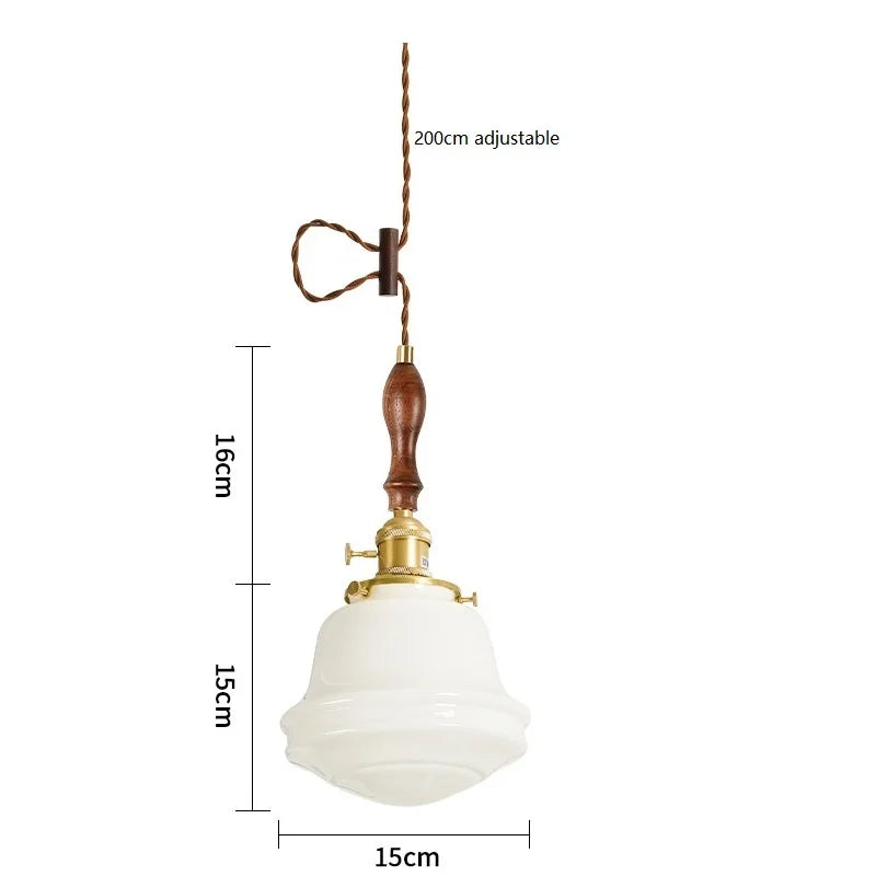 Élodie Glass Pendant Light with Copper Finish