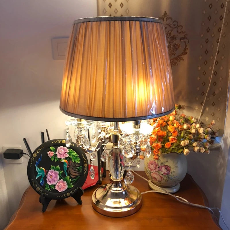 European Crystal LED Table Lamp for Bedroom and Living Room Decor
