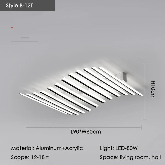 Élodie Minimalistische schwarze Linien-LED-Deckenleuchte, verstellbar