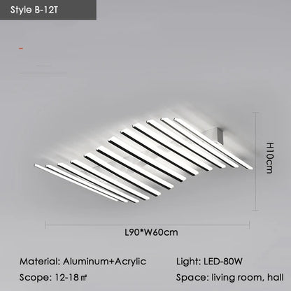 Élodie Minimalistische schwarze Linien-LED-Deckenleuchte, verstellbar