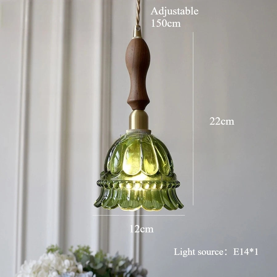 Lina Modern Minimalist Green Glass Pendant Light