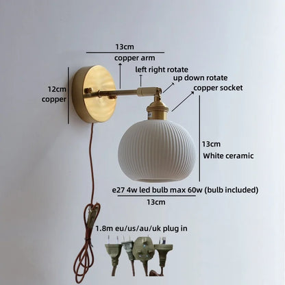 Élise Nordic White Iron LED Wall Lamp Kids Room Decor