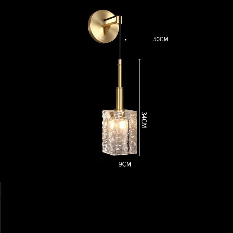 Elise Crystal Square Wall Lamp Nordic Modern