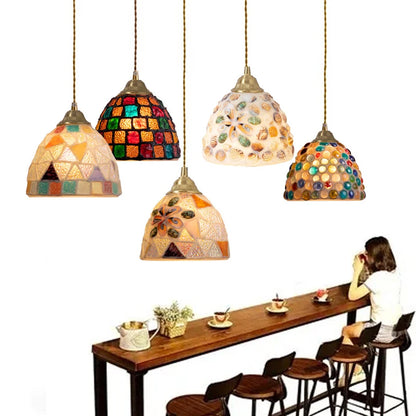 Isabelle Shell Glass Pendant Light Art Deco Bedside Lamp
