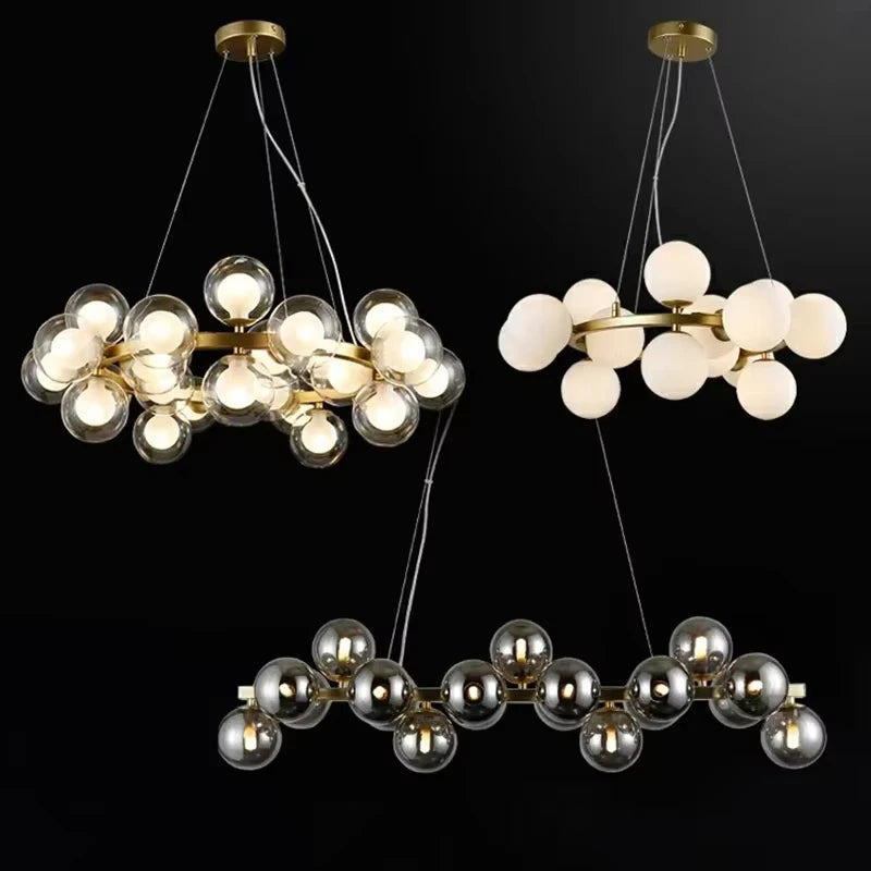 Sophie Glass Bubble Pendant Chandelier for Modern Living Spaces