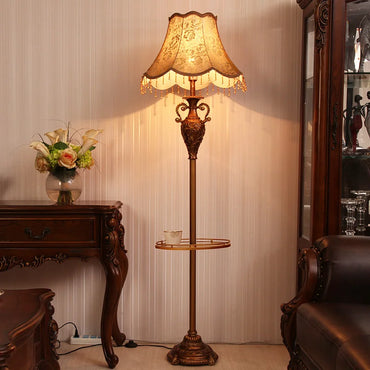 Camille European Luxury Resin LED Floor Lamp Retro Standing Light
