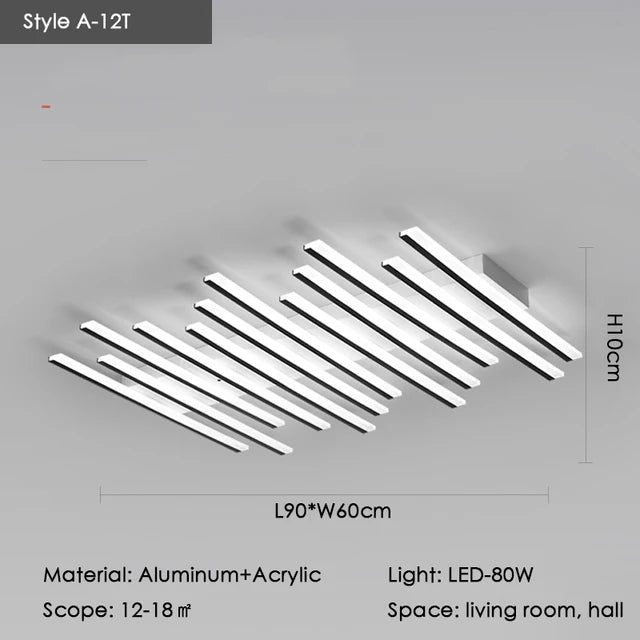 Élodie Minimalistische schwarze Linien-LED-Deckenleuchte, verstellbar