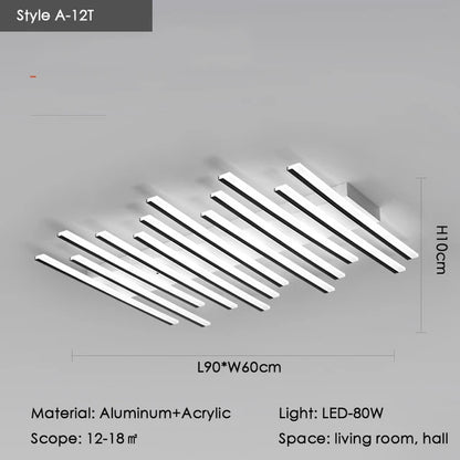 Élodie Minimalistische schwarze Linien-LED-Deckenleuchte, verstellbar