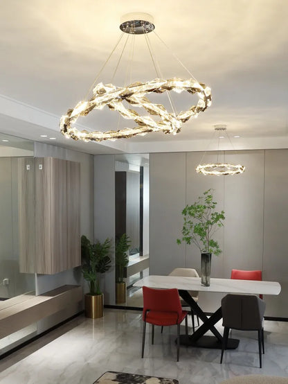 Élodie 2025 Moderner Ring Kristall LED Dimmbare Deckenleuchte Silber Dekor Lampe