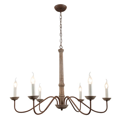 Amélie Rustic Solid Wood Chandelier for Dining & Living Rooms